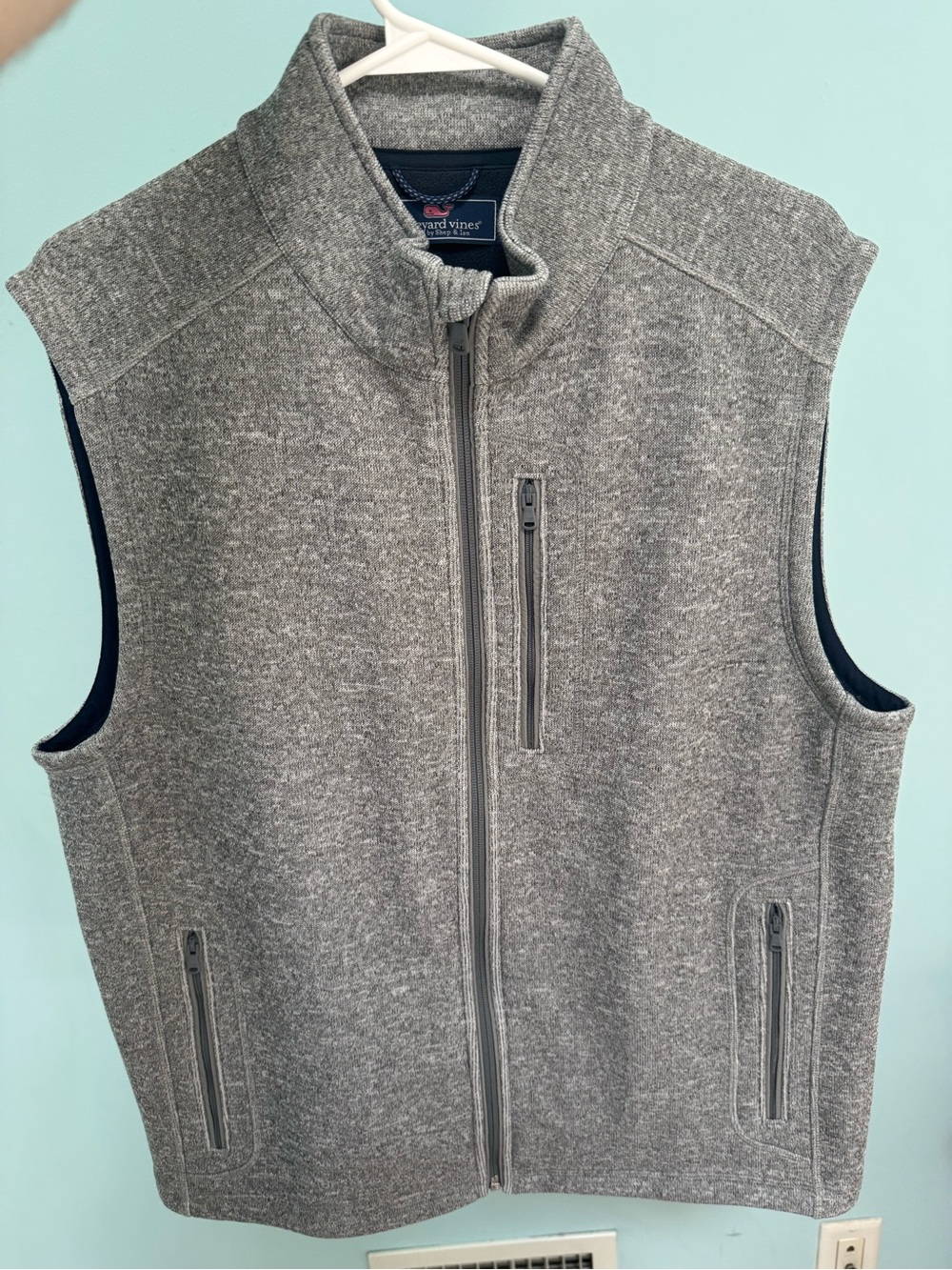 Vineyard Vines Gray Men's Fleece Zip Vest